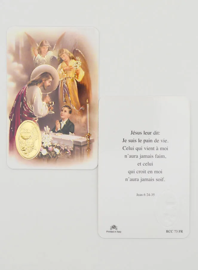 Boy First Communion Medal & Prayer Card (pic 2)