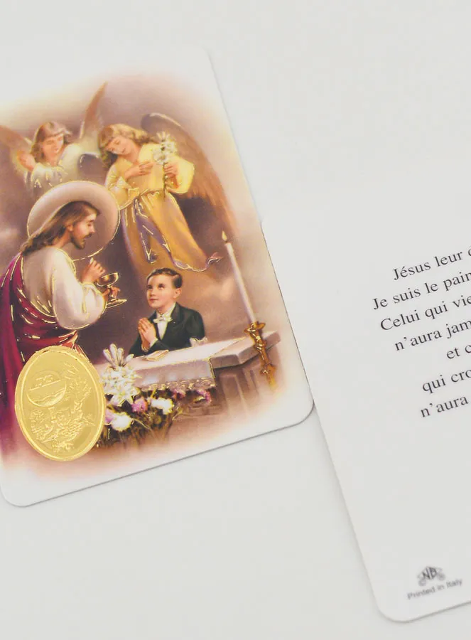 Boy First Communion Medal & Prayer Card (pic 3)