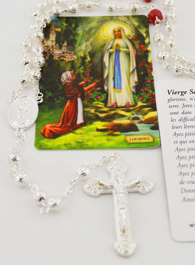 Lourdes Rosary with Openwork Pearls and Roses (pic 3)