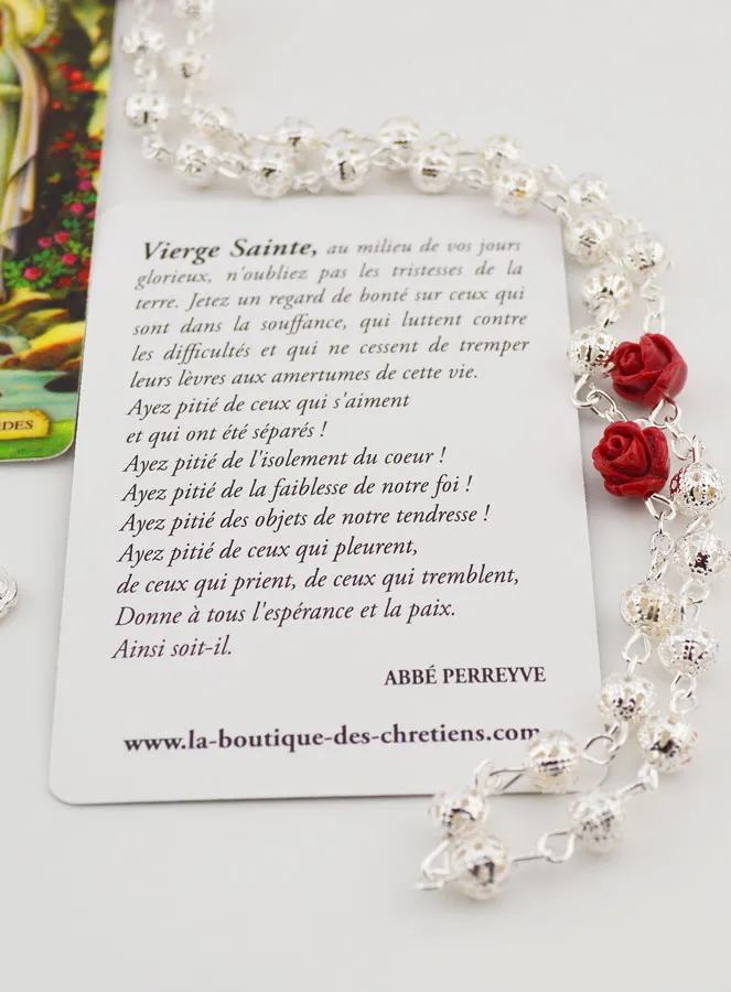 Lourdes Rosary with Openwork Pearls and Roses (pic 4)