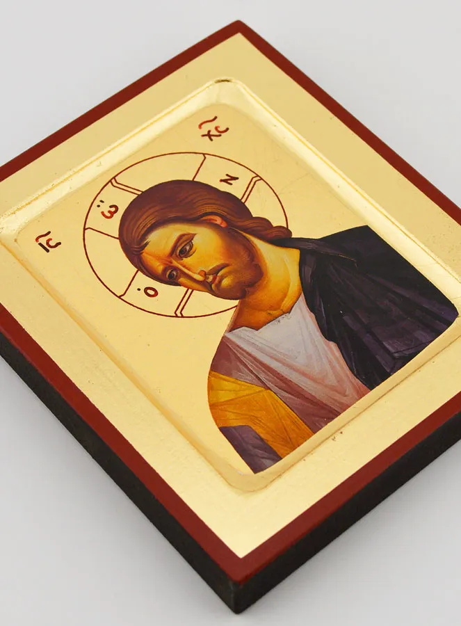 Icon Jesus the Compassionate - Gold Leaf - 12 cm (pic 3)