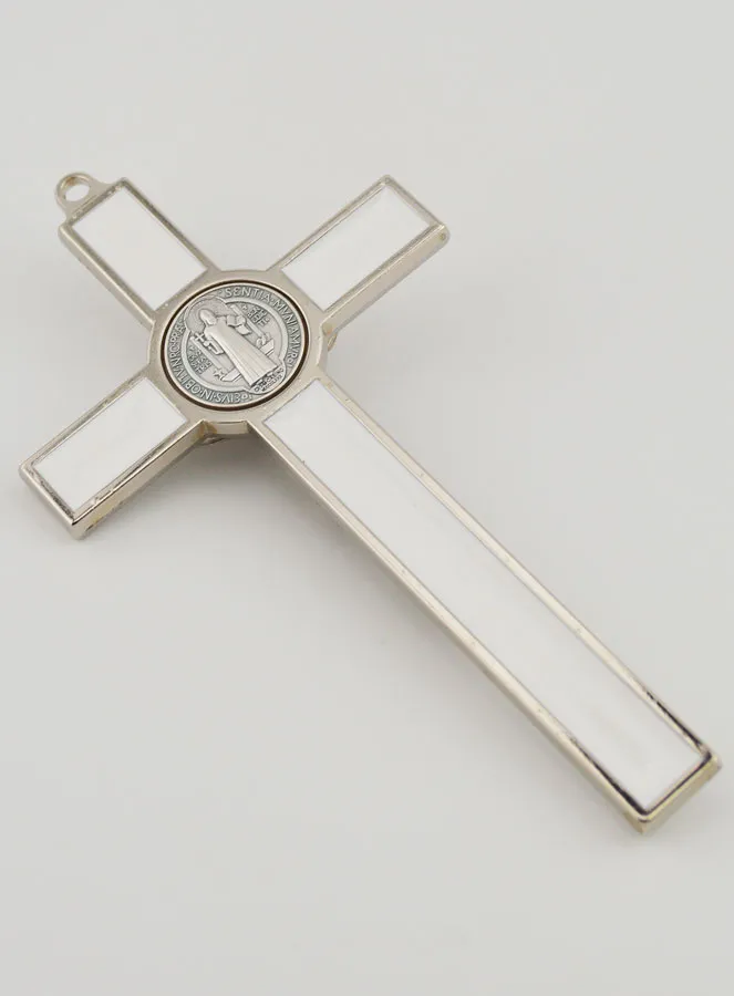 Saint Benedict Crucifix - White Metal (pic 4)