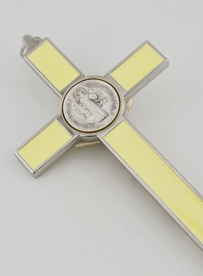 Saint Benedict Cross 20 cm - Fluorescent Metal (pic 4)