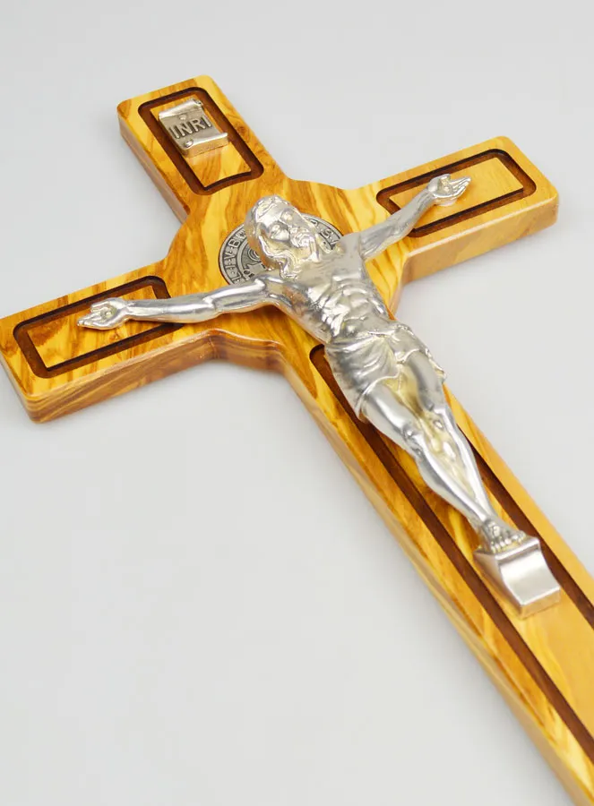 Saint Benedict Wood Crucifix Cross - 40 cm (pic 3)