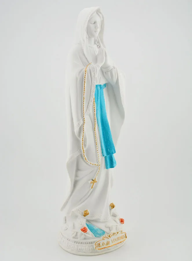 Our Lady of Lourdes & her Golden Rosary Statue - 30 cm (pic 3)