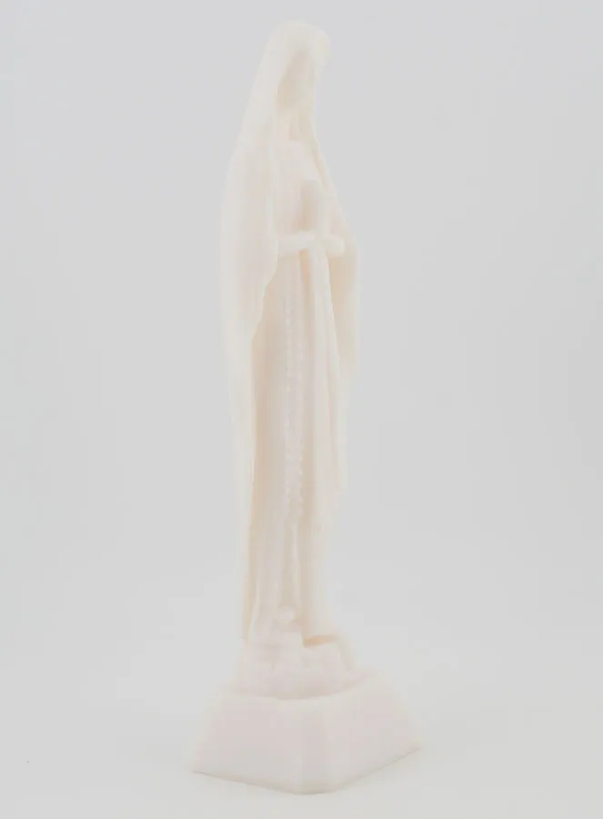 Our Lady of Lourdes Alabaster Statue - 16 cm (pic 3)
