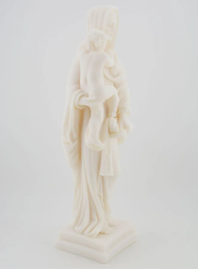 Virgin Mary with Baby Jesus Alabaster Statue - 25 cm (pic 3)