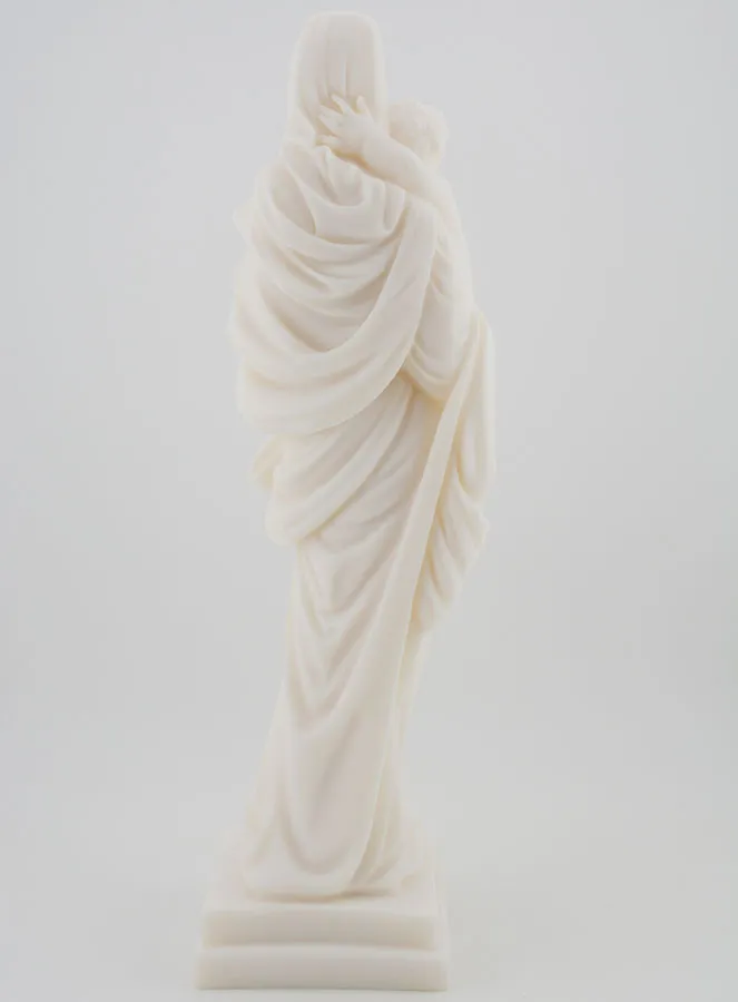 Virgin Mary with Baby Jesus Alabaster Statue - 25 cm (pic 4)