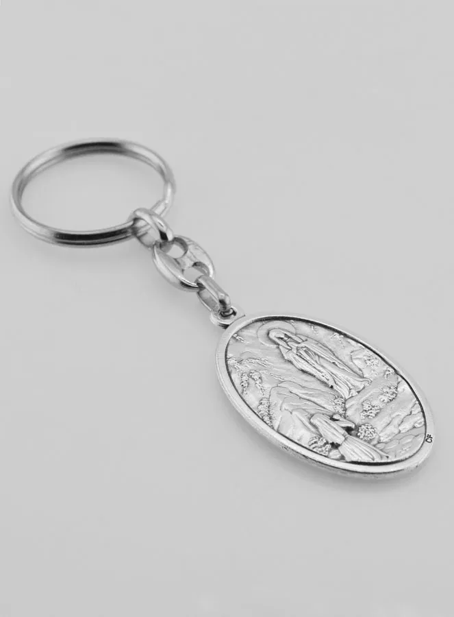 Our Lady of Lourdes & Saint Christopher Key Chain - 4 cm (pic 4)