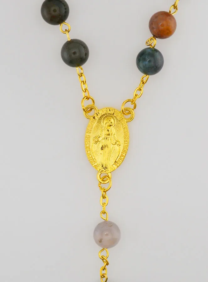Rosary Agate Style and Gold Plated Chain (pic 4)