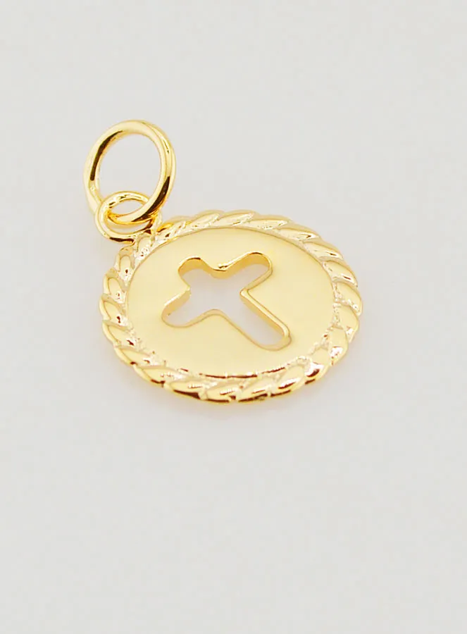 Gold Plated Cross Medal - 1,3 cm (pic 3)