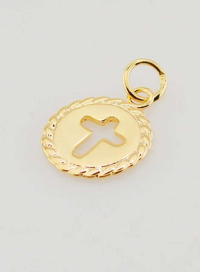 Gold Plated Cross Medal - 1,3 cm (pic 4)