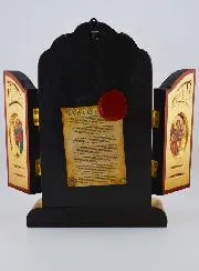 Triptych Icon Mary Help of Christians - Gold Leaf - 26 cm