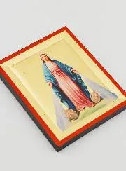 Handmade Byzantine Serigraphy Icon Miraculous Madonna - 8 cm