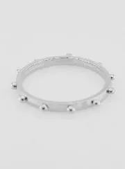 Religious Silvery Rosary Decade Ring - Size 64