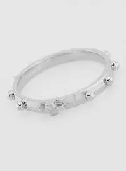 Religious Silvery Rosary Decade Ring - Size 57