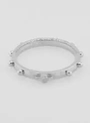 Religious Silvery Rosary Decade Ring - Size 57