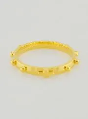 Religious Golden Rosary Decade Ring - Size 57