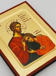 Byzantine Icon Saint John and Jesus-Christ - 17 cm