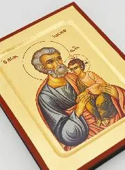 Byzantine Icon Saint Joseph with Infant Christ - 17 cm