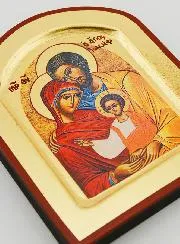 Byzantine Icon Holy Family Rounded - 12 cm