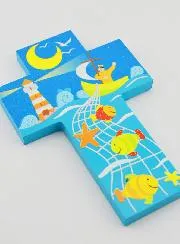 Child Wood Cross - Miraculous Catch of Fish