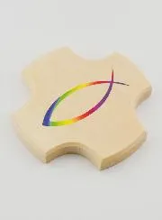 Child Maple Wood Cross - Ichtus Christian Fish