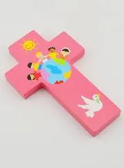 Children of the World Pink Wood Cross