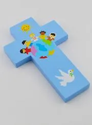 Children of the World Blue Wood Cros