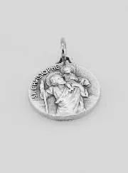 Saint Christopher Silver Metal Medal - 1,5 cm