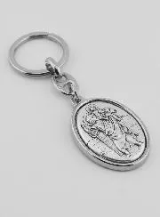 Saint Christopher Silvery Key Ring - 4 cm