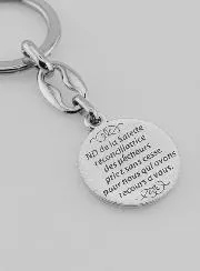 Our Lady of La Salette Silvery Key Ring with Prayer