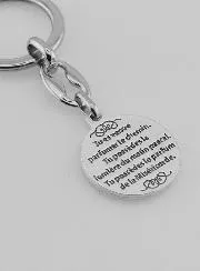 Holy Mary Magdalene Silvery Key Ring with Prayer