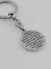 Saint Therese of Lisieux Silvery Key Ring with Prayer