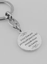 Saint Georges Silvery Key Ring with Prayer