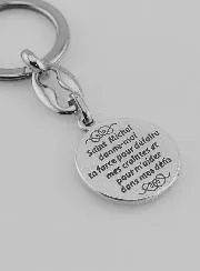 Saint Michael Archangel Silvery Key Ring with Prayer