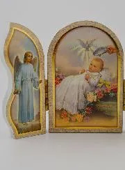 Triptych Icon Baptism Memory - 13 cm