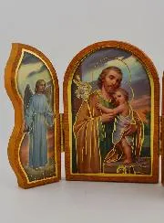 Triptych Icon Saint Joseph - 12 cm