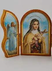 Triptych Icon Saint Theresa of Lisieux - 12 cm