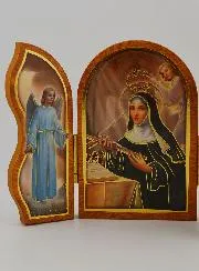 Triptych Icon Saint Rita of Cascia - 12 cm