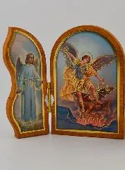 Triptych Icon Saint Michael Archangel - 12 cm