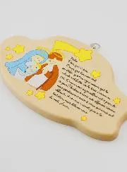 Wood Icon With Our Father Prayer and Holy Family - 17 cm