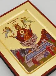 Byzantine Icon Our Lady of the Life-giving Fountain - Gold leaf - 17 cm