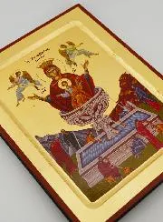 Byzantine Icon Our Lady of the Life-giving Fountain - Gold Leaf - 22 cm