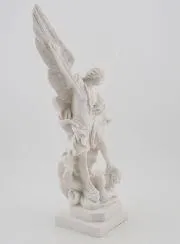 Saint Michael Archangel Statue - White Resin - 20 cm