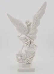 Saint Michael Archangel Statue - White Resin - 20 cm