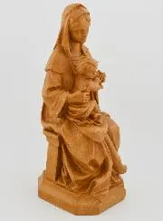 Virgin Mary with Baby Jesus with the Grapes - Wood Tone - 18 cm