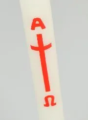 Candle for Baptism - Alpha Omega - 30 cm