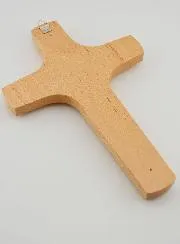 Light Wood Sculpted Cross - 22 cm