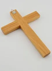 Handcrafted & Sculpted Wood Cross - 17 cm